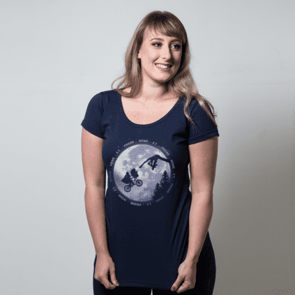 Camiseta Feminina Azul Marinho Phone Home