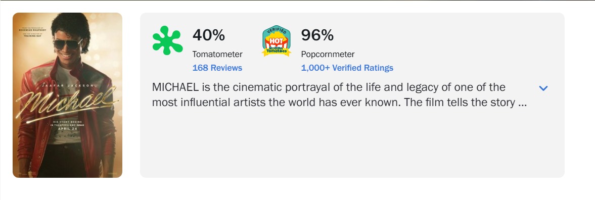 Michael cria novo embate entre crítica e público no Rotten Tomatoes e redes sociais Nota do público para Michael é revelada