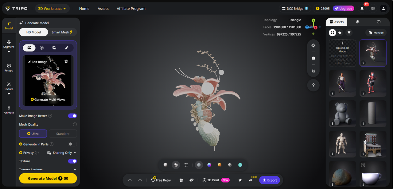 Da ideia ao 3D: Como o Tripo Studio transforma a criatividade Geek brasileira com IA Tripo Studio imagem 3